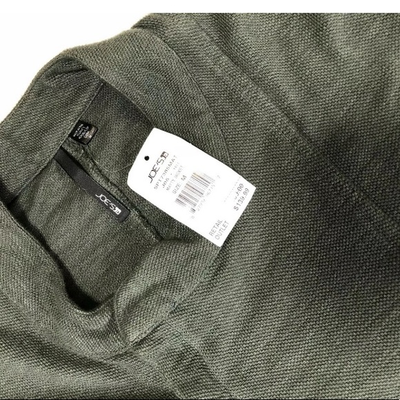 $139  JOE'S Men Zip UP Cardigan Green Cotton Sz M - Picture 2 of 3